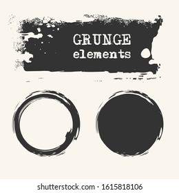 Abstract grunge stamp element set on white background. Vector illustration