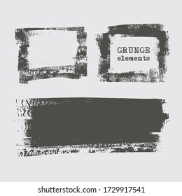 Abstract grunge stamp element set on white background. Vector illustration