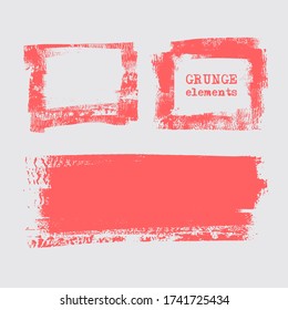 Resumen del elemento de estampado de grunge establecido en el fondo blanco. Ilustración del vector