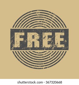 Abstract grunge stamp with text Free, vector illustration