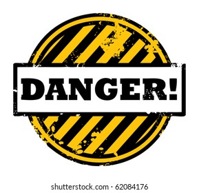 Abstract  grunge stamp with the word Danger written inside the stamp, vector illustration