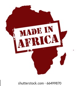 Abstract grunge stamp with the word Made in Africa written inside, vector illustration