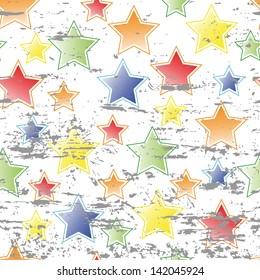 Abstract grunge stars seamless - vector illustration. You can use it to fill your own background.