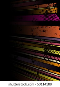 Abstract Grunge Stripe Background in several colors. Vector Image.