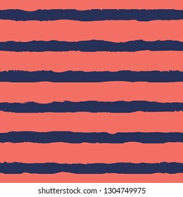 Abstract grunge striped pattern Trendy Coral red color