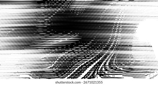Patrón de fondo de semitono de rayas grunge Abstractas. Ilustración vectorial de línea en blanco y negro.