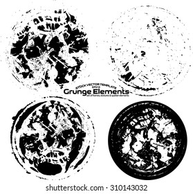 Abstract grunge strokes set - design elements vector template