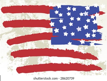 Abstract Grunge style American flag