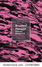 Abstract grunge style  background,  brushed painted pink color and black fone 