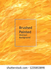Abstract grunge style  background  brushed painted orange color