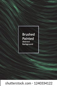 Abstract grunge style  background,  brushed painted green line 