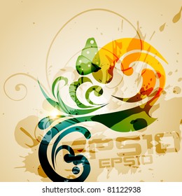 abstract grunge style background with butterfly