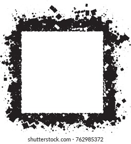 Abstract grunge style black square frame for your design.