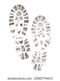 Abstract grunge style shoe print illustration