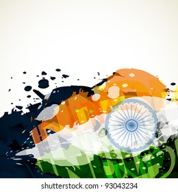 abstract grunge style vector indian flag design