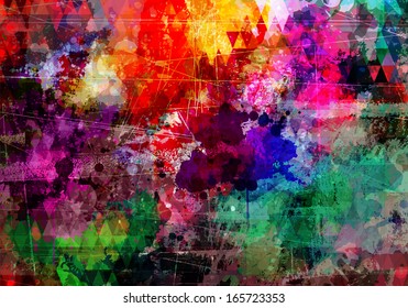 Abstract grunge style watercolor background with distressed effect