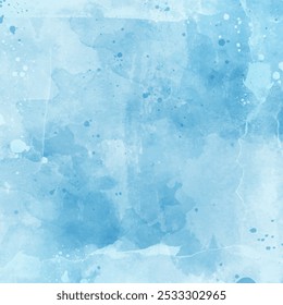Abstract grunge style watercolour blue background 