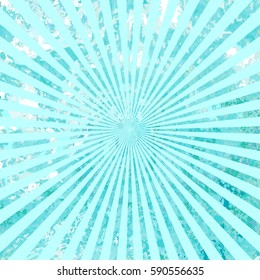 Abstract grunge Sun Rays background. Old retro paper with stain texture. Vintage sunburst poster. Vector illustration.