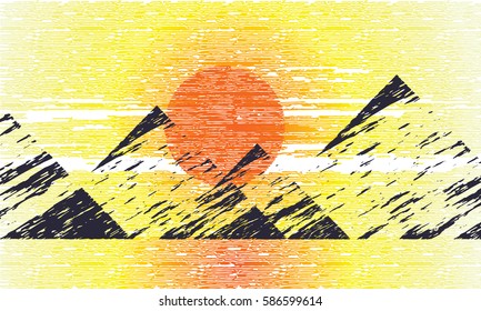abstract grunge sunset graphics