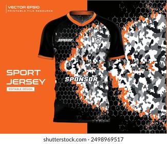 abstract grunge t shirt mockup sport jersey design for football soccer, racing, e sports, running design kit