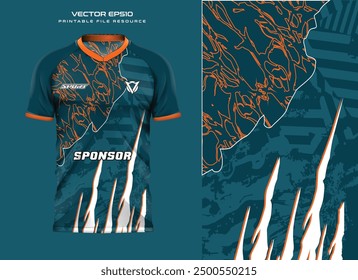 abstract grunge t shirt mockup sport jersey design for football soccer, racing, e sports, running design kit