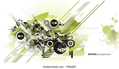 abstract  grunge & tech background series