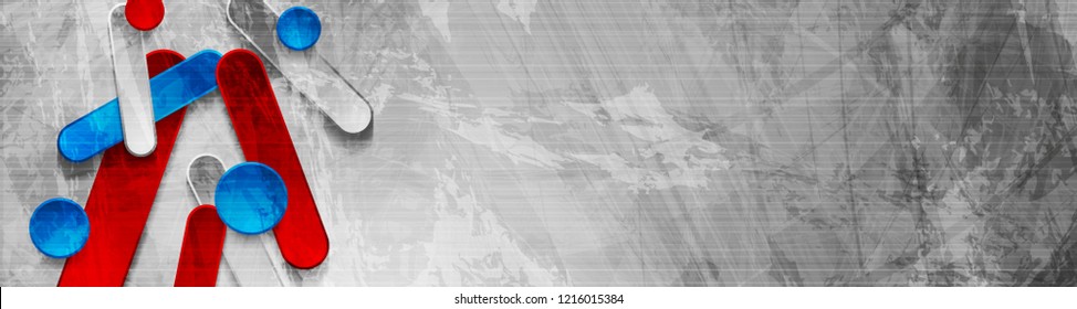 Abstract grunge tech geometric banner design. Vector background