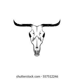 abstract grunge texas cow skull vector design template