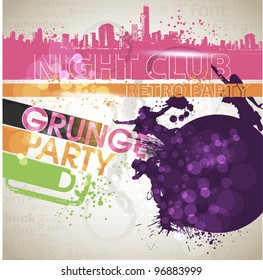 abstract grunge text line vector background for party