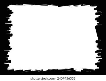 Abstract grunge texture background, distressed border, rough edge frame, black and white color, vector illustration template for poster, wallpaper, banner, web site.