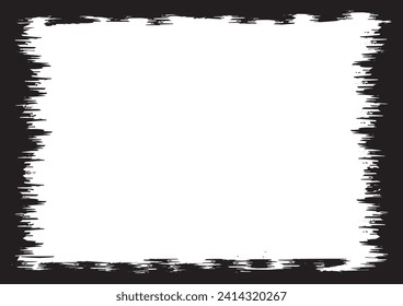 Abstract grunge texture background, distressed border, rough edge frame, black and white color, vector illustration template for banner, web site, wallpaper.