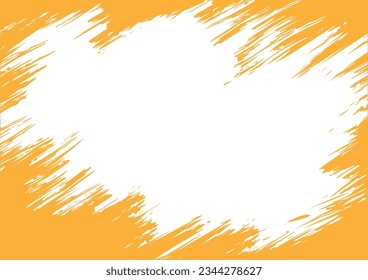 Abstract grunge texture background, rough edge frame, distressed border, orange color, vector illustration template for poster, wallpaper, banner, web site.