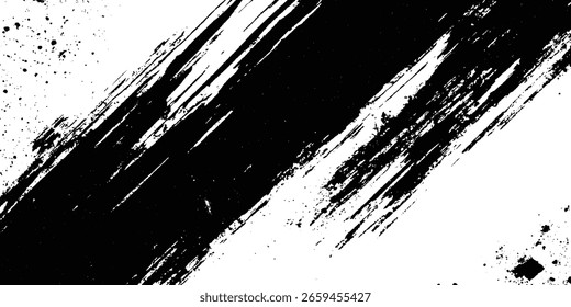 Abstractas textura grunge de pintura negra. Una capa para su uso en el diseño. Pincel de Vector textura grunge Rough Black Scratches splatter grunge fondo angustiado.	