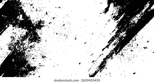 Abstract grunge texture of black paint. A layer for use in design. Vector brush grunge texture Rough Black Scratches splatter grunge distressed background.	