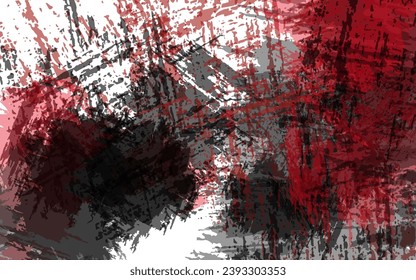 Borde de textura gruesa abstracta de color negro y rojo