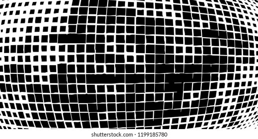 Abstract grunge texture of black squares on a white background