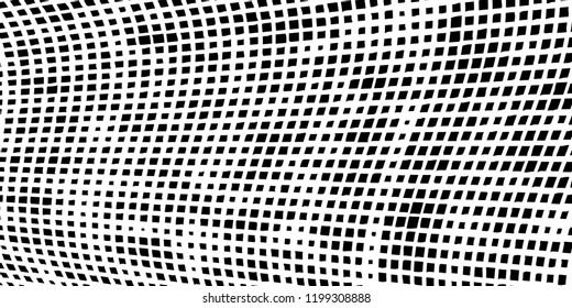 Abstract grunge texture of black squares on a white background