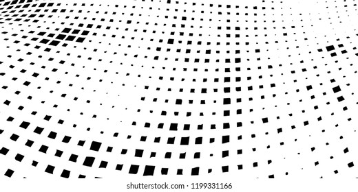 Abstract grunge texture of black squares on a white background