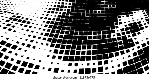 Abstract grunge texture of black squares on a white background