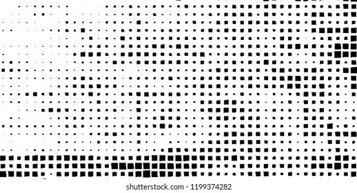 Abstract grunge texture of black squares on a white background