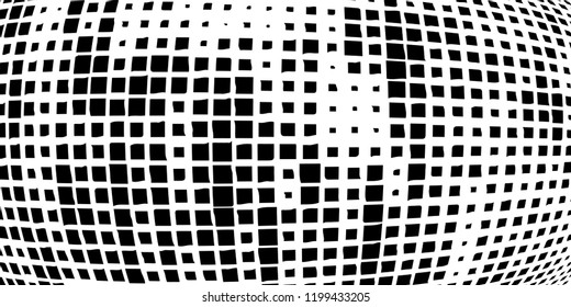 Abstract grunge texture of black squares on a white background