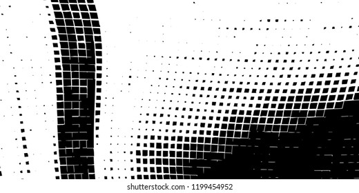 Abstract grunge texture of black squares on a white background