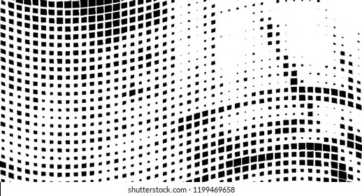 Abstract grunge texture of black squares on a white background