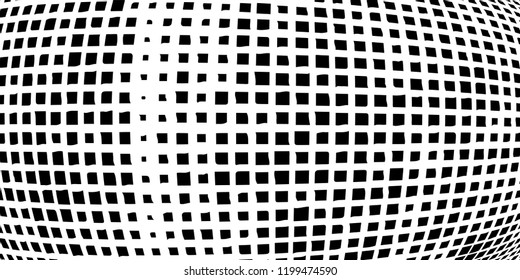 Abstract grunge texture of black squares on a white background