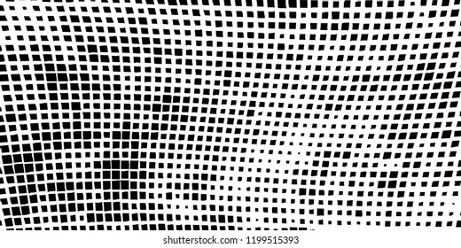 Abstract grunge texture of black squares on a white background