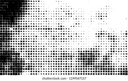Abstract grunge texture of black squares on a white background
