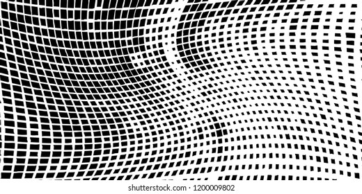 Abstract grunge texture of black squares on a white background