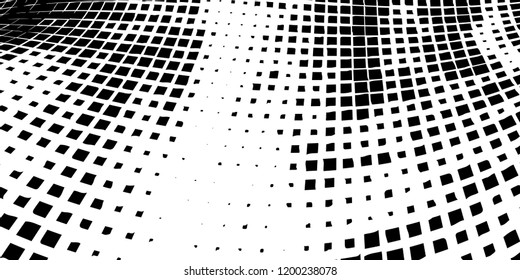 Abstract grunge texture of black squares on a white background