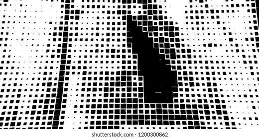 Abstract grunge texture of black squares on a white background