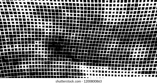 Abstract grunge texture of black squares on a white background